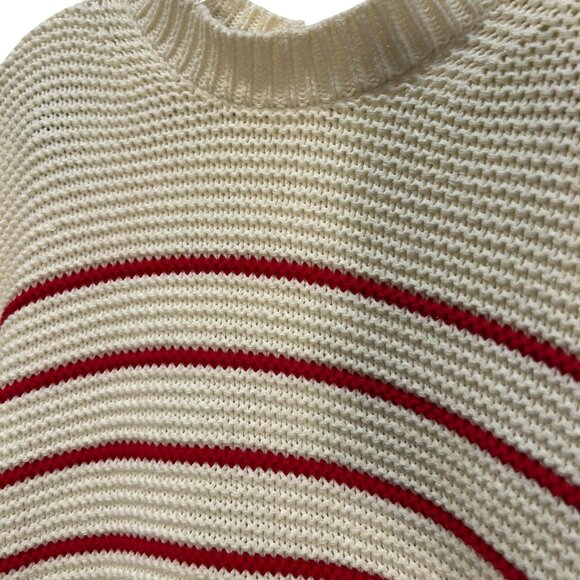 Alex Mill red white candy cane French Breton Stripes cotton saweater M - Picture 4 of 5